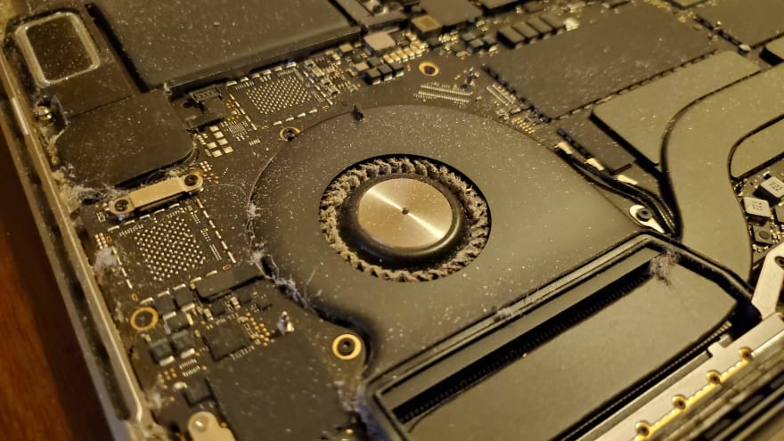 dust on the left fan