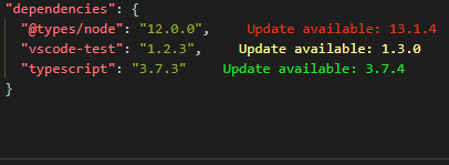 **Figura 17**. Captura de tela da extensão Atualização do Package Json. Fonte: Marketplace do VSCode.
