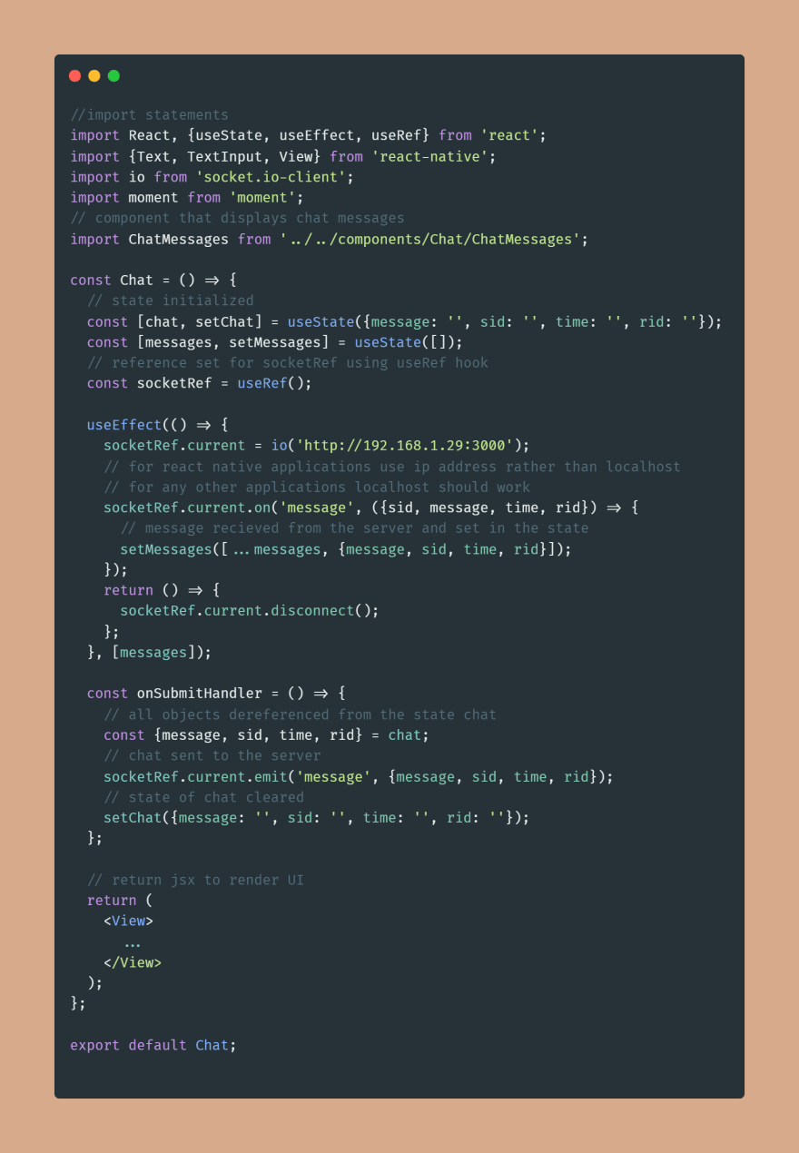 React native store socket io