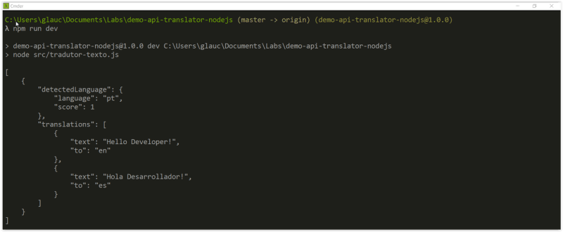 Realizando traduções em tempo real com Translator Text & Node.js - DEV  Community