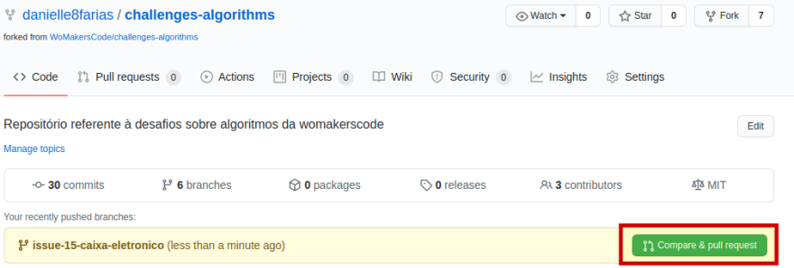 compare & pull request