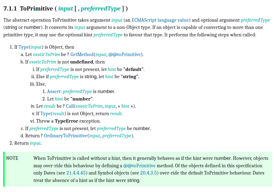 ES spec about ToPrimitive