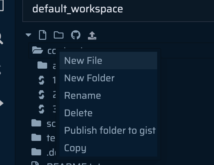 create new file in remix ide