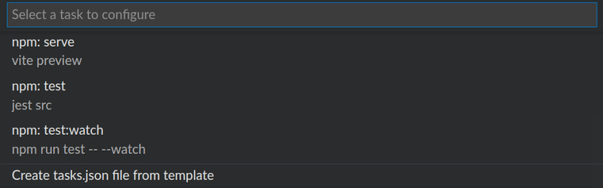 configure task command
