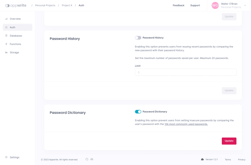 Password Dictionary Toggle