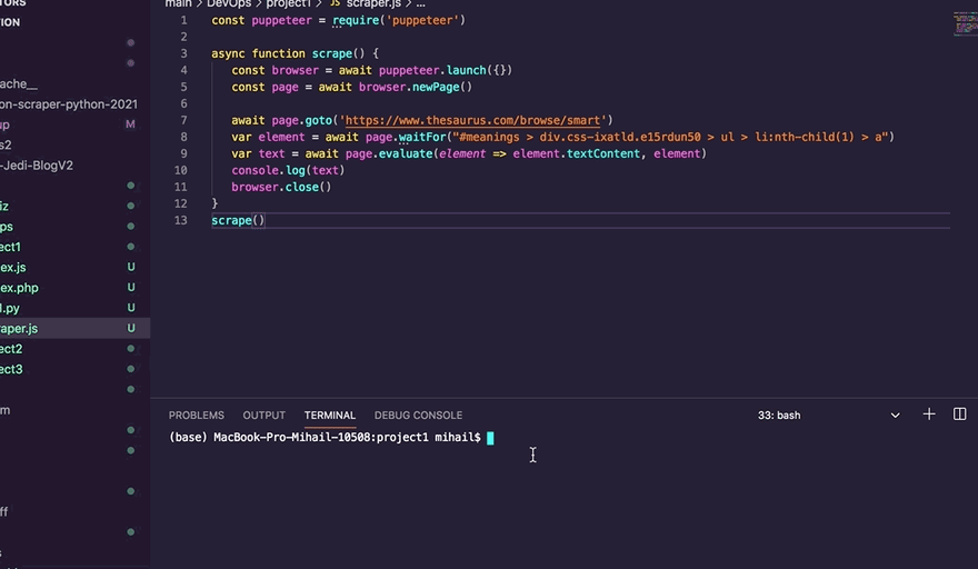 Nodejs scraper deals