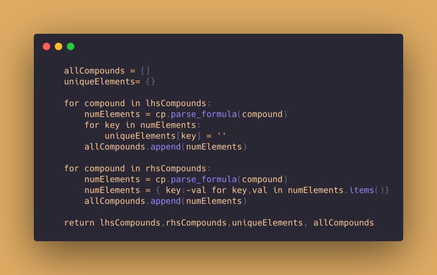 chemical mixture in python assignment expert