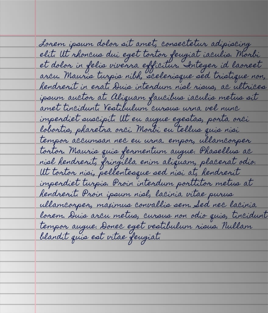 Sample output image from the app that almost looks like it is the picture clicked after writing on a paper with pen