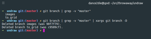 git delete branch except master