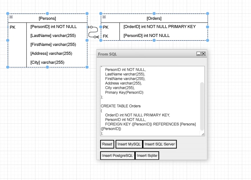 sql import fk preview