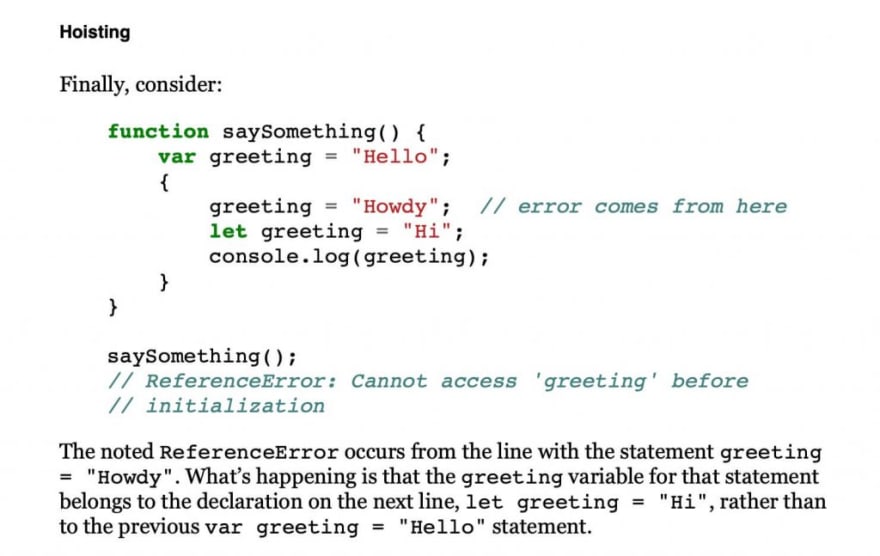 page from you don't know javascript scope and closures book with code snippet