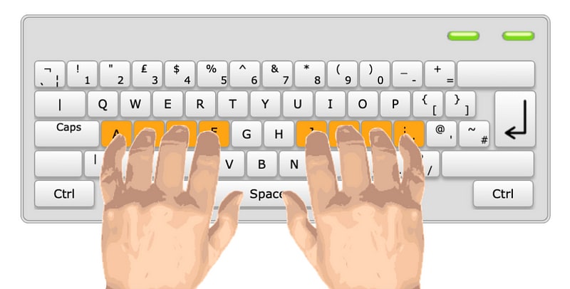 Your fingers on vim