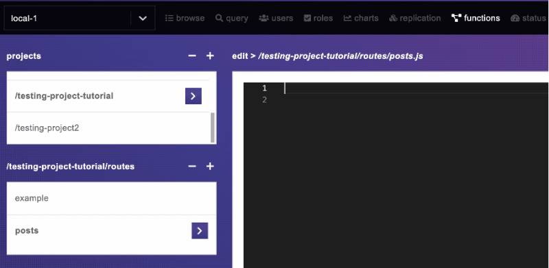 The HarperDB custom functions project in HarperDB studio