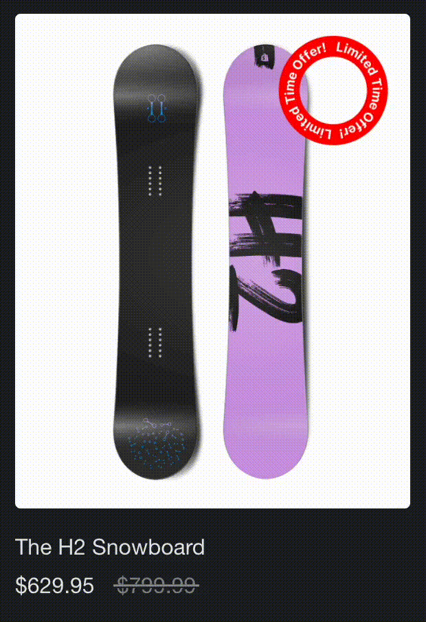 Rotating Sale Indicator Product Card
