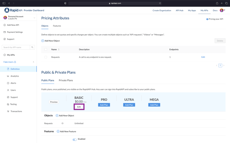 Plans and pricing RapidAPI