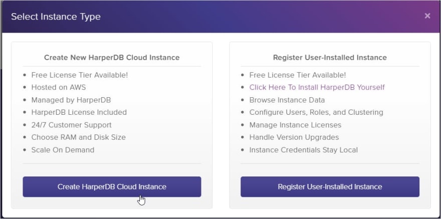 HarperDB Cloud Instance