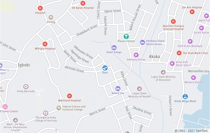 Map of Lagos