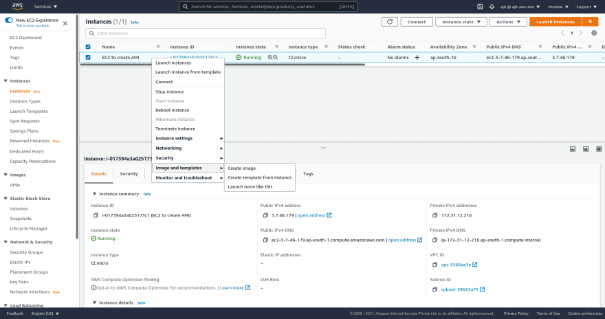 Create Image with Ec2