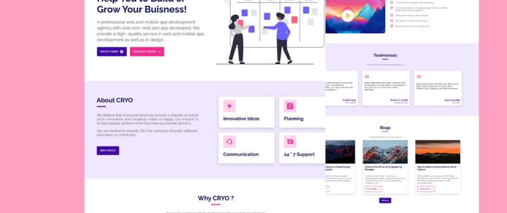 Cover image for Multipurpose Responsive Website Design Using React and Framer Motion with Smooth Scrolling.