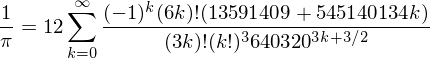 Chudnovsky's formula