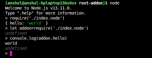 Using the Addon in Node