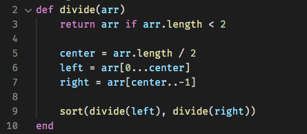 Merge Sort Divide