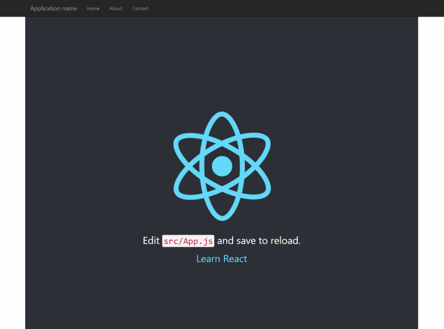 ASP.NET page running the React app