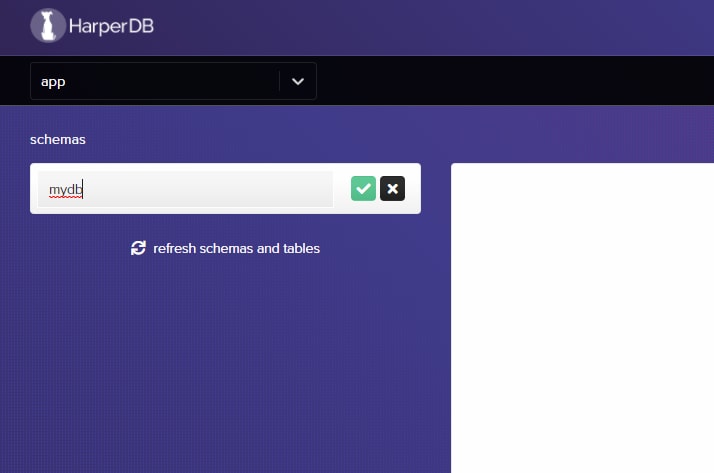 HarperDB Create Database Schema