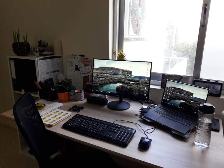 image of my desk set up