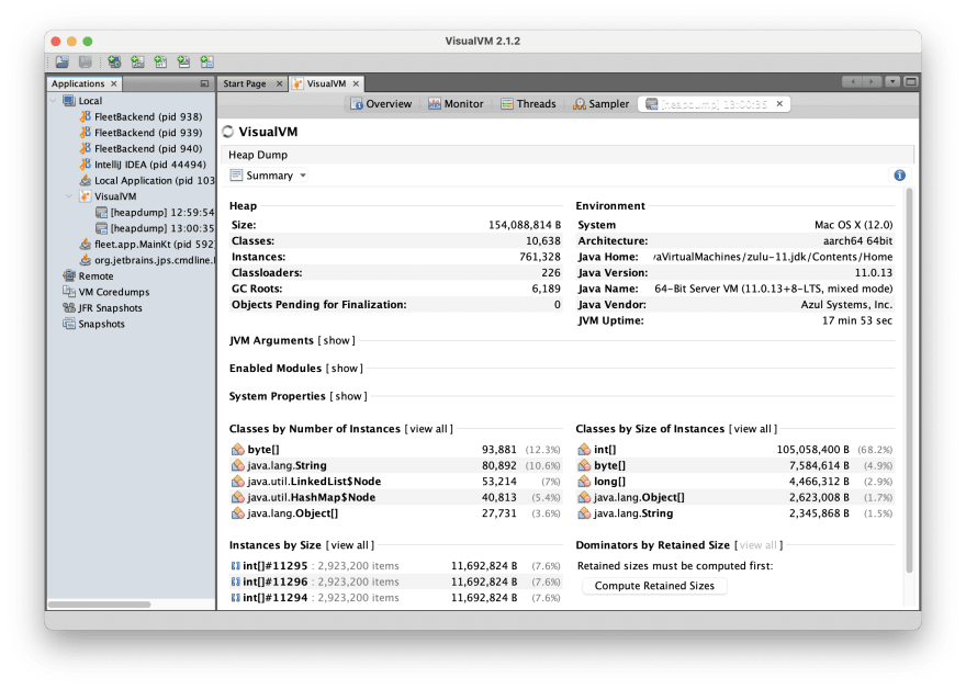 VisualVM Snapshot
