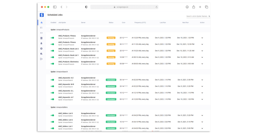 ScrapeOps Dashboard Demo