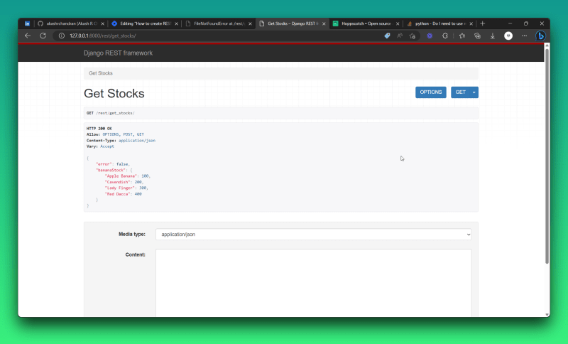 API response example
