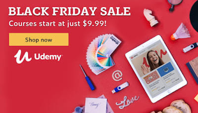 Udemy black Friday and cyber monday offer, deal and discount code