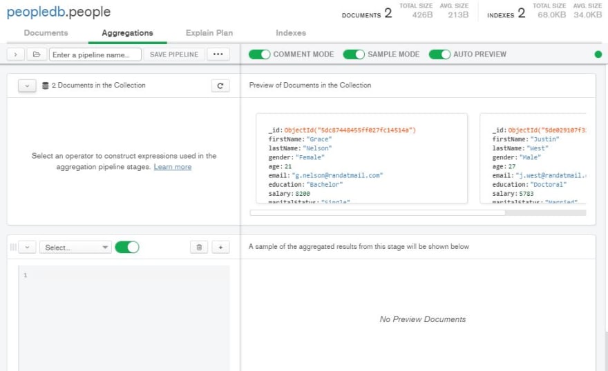 mongodb compass shell