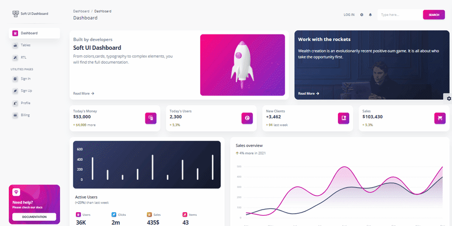 Soft UI Dashboard - Open-Source Bootstrap 5 Dashboard, animated presentation.