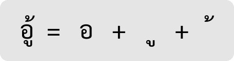 Example of tonal and vowel marks in Thai