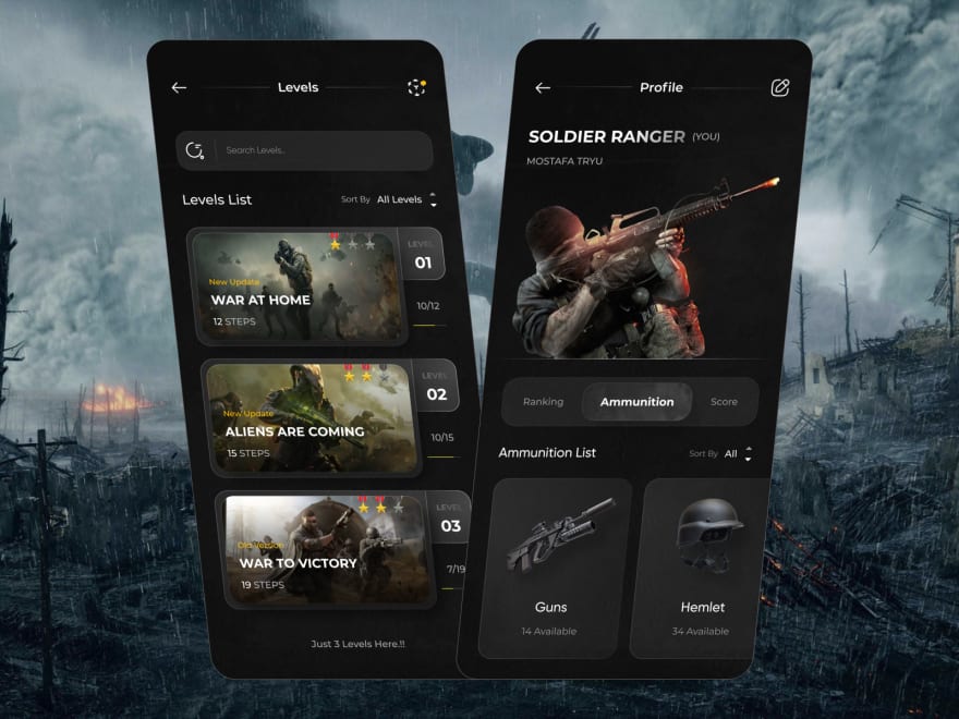 by [Mostafa_taghipour.uix](https://dribbble.com/shots/17223285-Gaming-Mobile-Design)