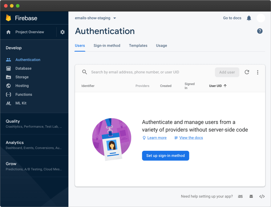 Firebase – auth empty