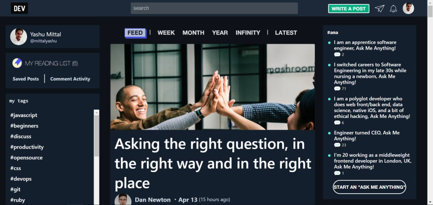 Dark mode for dev.to