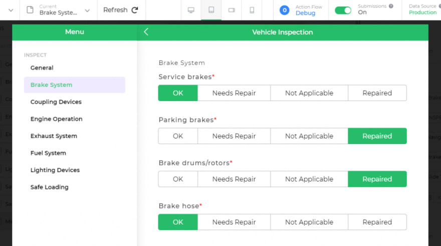 preview of inspection checklist