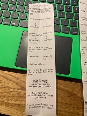 Print your own adventure game with mini thermal printer