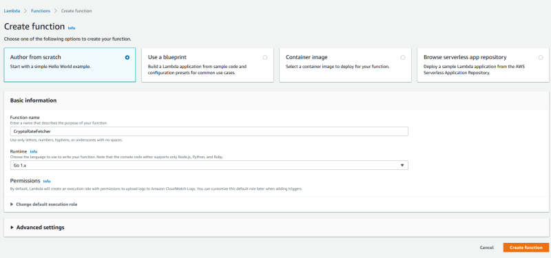 Creating the function
