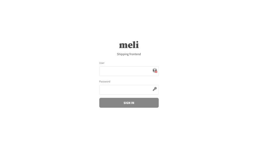 Meli login scren