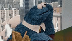 Cookie monster trying to be patient