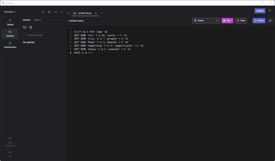Arctype screenshot