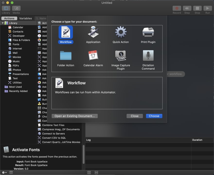 automator mac close application