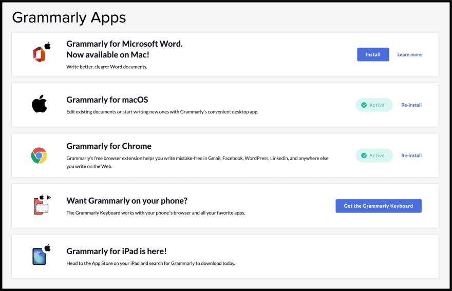 Grammarly plans.