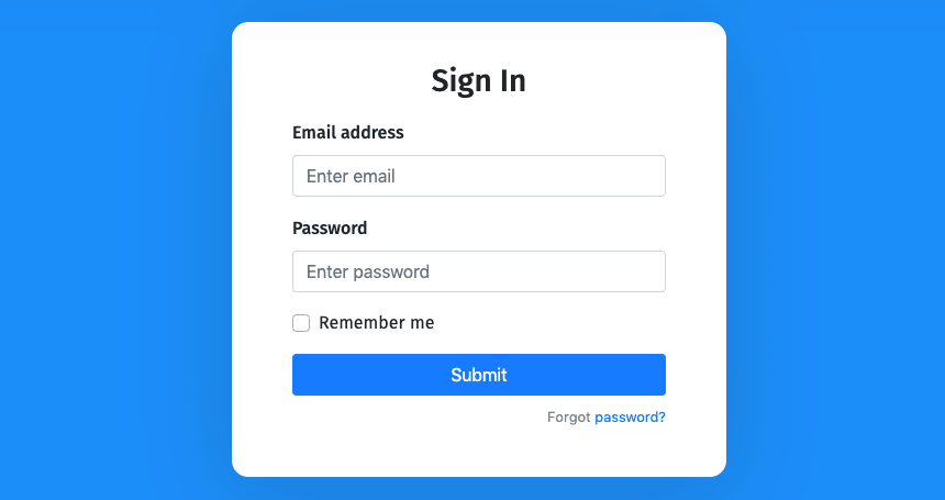 React sign up ui tutorial