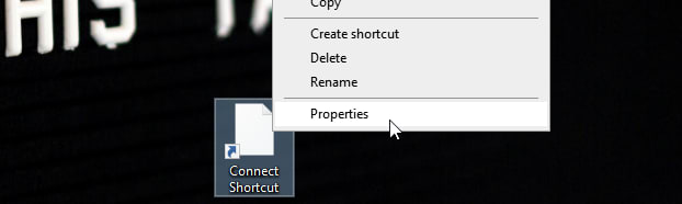 Shortcut properties