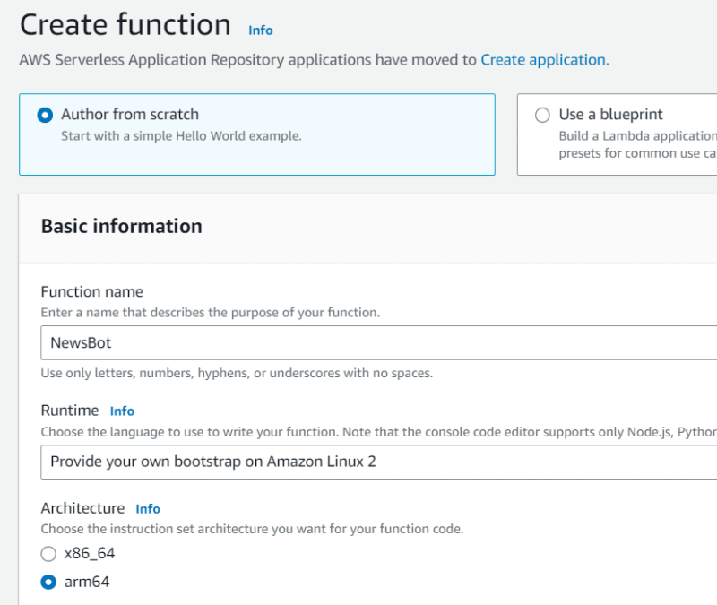 AWS Lambda Function creation